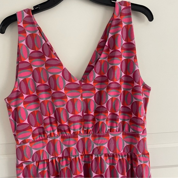 Garnet Hill Red Geometric Print Surplice Sleeveless Maxi Dress - 20899 - Picture 4 of 11